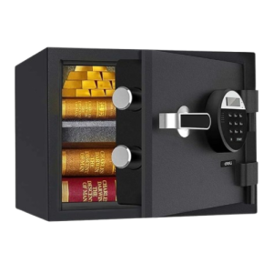 Deli ET580 Black Digital Safe Box Locker Vault (Key, Password & Fireproof)