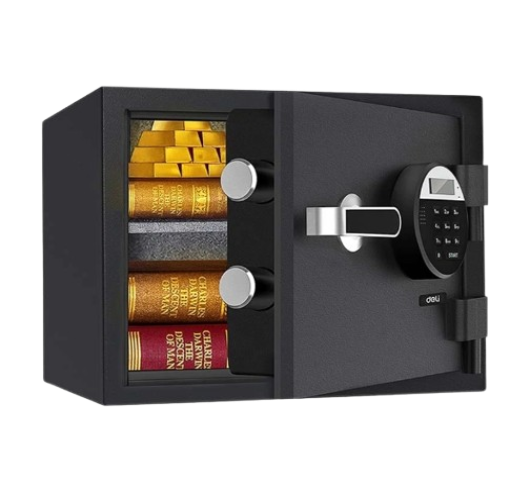 Deli ET580 Black Digital Safe Box Locker Vault (Key, Password & Fireproof)